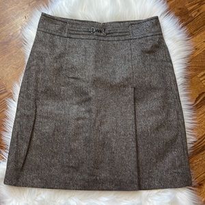 Ann Taylor Brown Tweed Wool A-Line Skirt